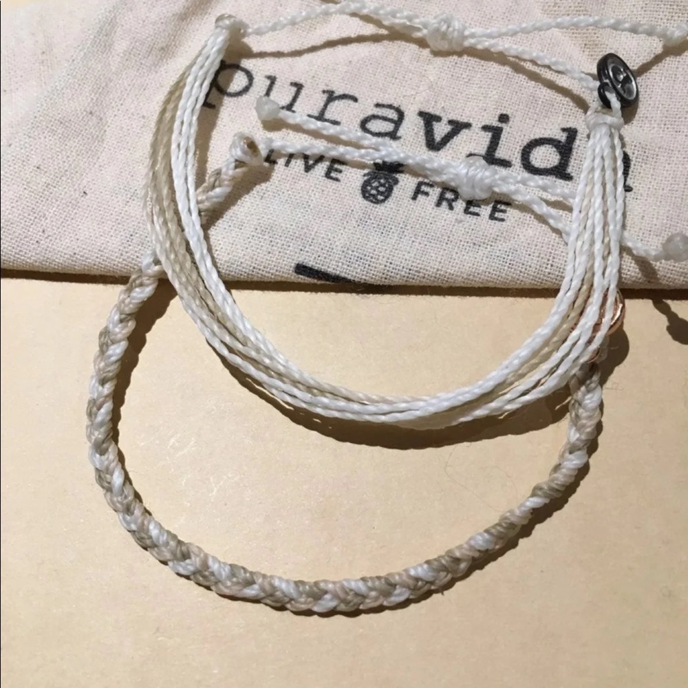PURA VIDA Neutrals Coordinating Bracelet Set RARE - Picture 3 of 4